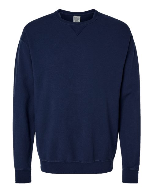 Unisex Garment-Dyed Crewneck Sweatshirt - Navy Front