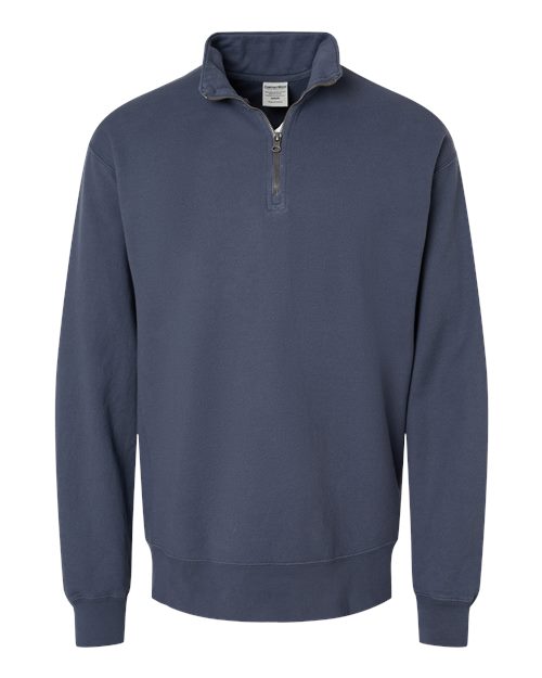 Unisex Garment-Dyed Quarter-Zip Sweatshirt - Anchor Slate Front