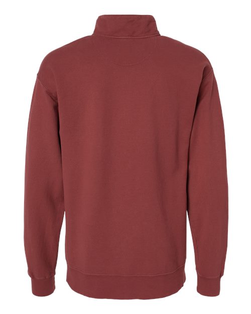 Unisex Garment-Dyed Quarter-Zip Sweatshirt - Cayenne Back