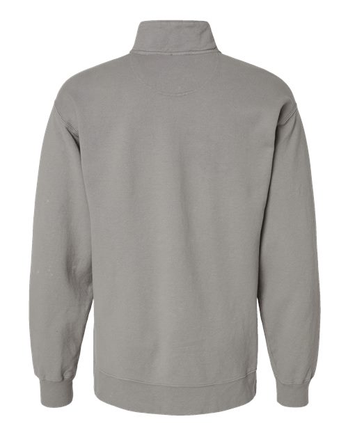 Unisex Garment-Dyed Quarter-Zip Sweatshirt - Concrete Grey Back