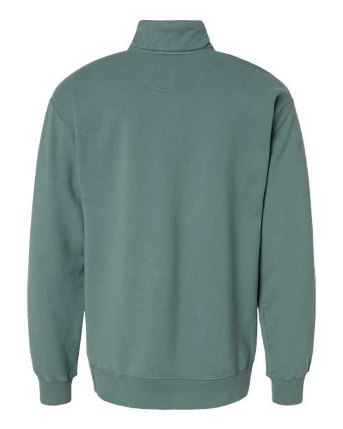 Unisex Garment-Dyed Quarter-Zip Sweatshirt - Cypress Green Back