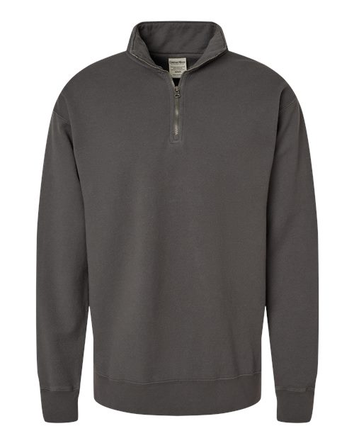 Unisex Garment-Dyed Quarter-Zip Sweatshirt - New Railroad Grey Front
