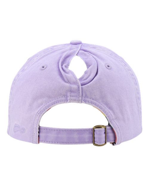 Women's Pigment-Dyed with Fashion Undervisor Cap - Lavender/ Stripes Back