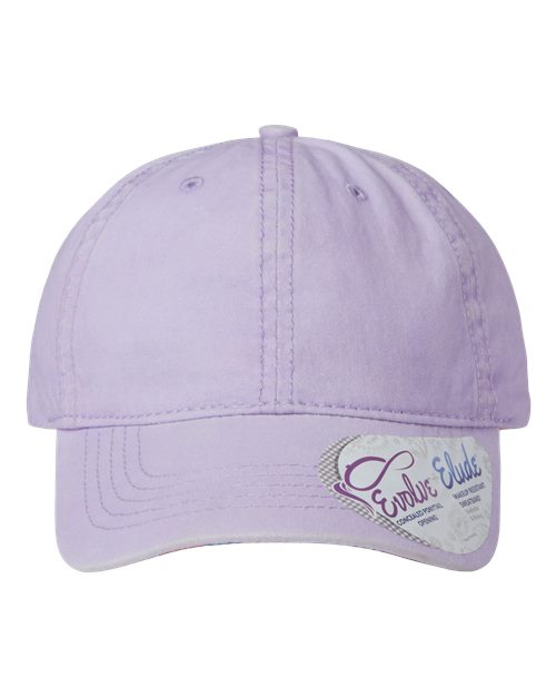 Women's Pigment-Dyed with Fashion Undervisor Cap - Lavender/ Stripes Front