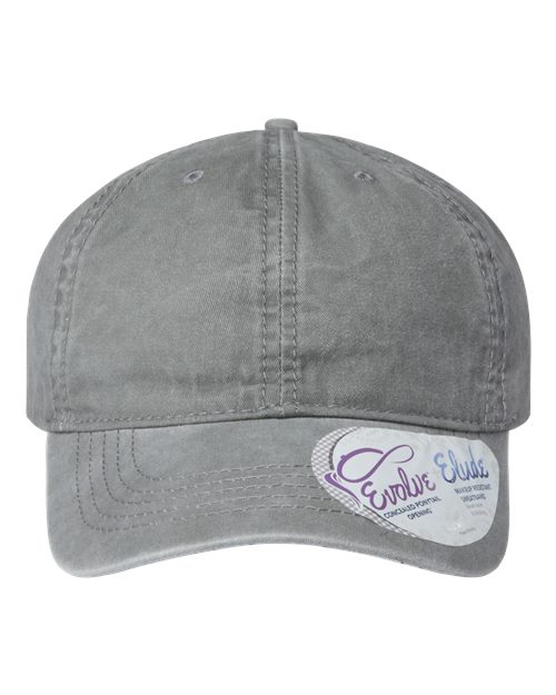 Women's Pigment-Dyed with Fashion Undervisor Cap - Light Grey/ Polka Dots Front