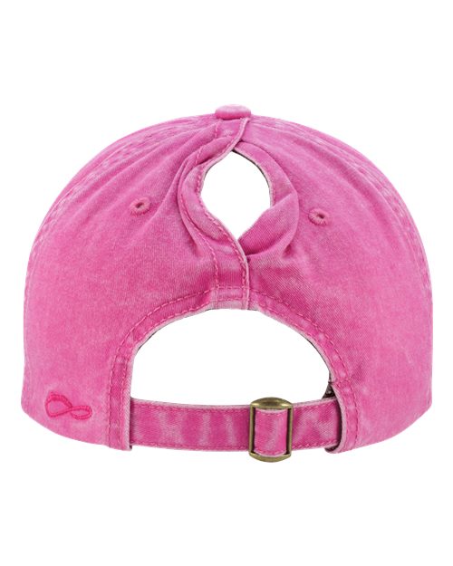 Women's Pigment-Dyed with Fashion Undervisor Cap - Rose/ Polka Dots Back