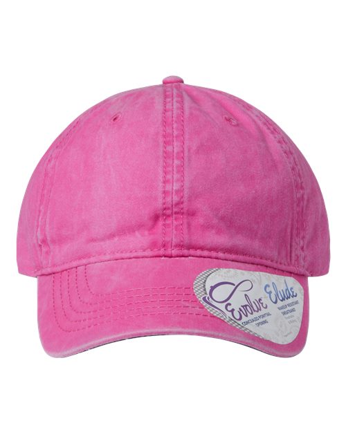 Women's Pigment-Dyed with Fashion Undervisor Cap - Rose/ Polka Dots Front