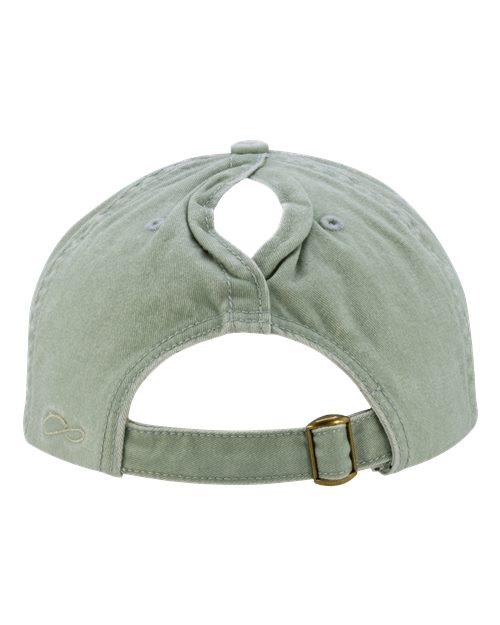 Women's Pigment-Dyed with Fashion Undervisor Cap - Sage/ Polka Dots Back