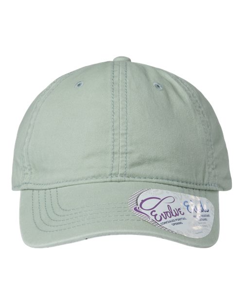 Women's Pigment-Dyed with Fashion Undervisor Cap - Sage/ Polka Dots Front