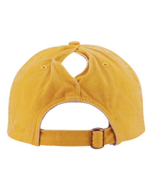 Women's Pigment-Dyed with Fashion Undervisor Cap - Sunset Yellow/ Polka Dots Back