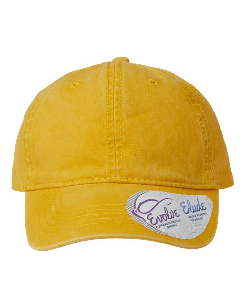 Women's Pigment-Dyed with Fashion Undervisor Cap - Sunset Yellow/ Polka Dots Front