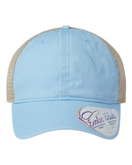 Women's Washed Mesh-Back Cap - Cashmere Blue/ Floral Front