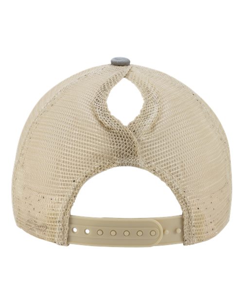 Women's Washed Mesh-Back Cap - Light Grey/ Polka Dots Back