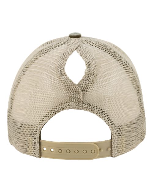 Women's Washed Mesh-Back Cap - Olive/ Camo Back