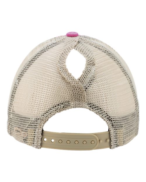 Women's Washed Mesh-Back Cap - Rose/ Polka Dots Back