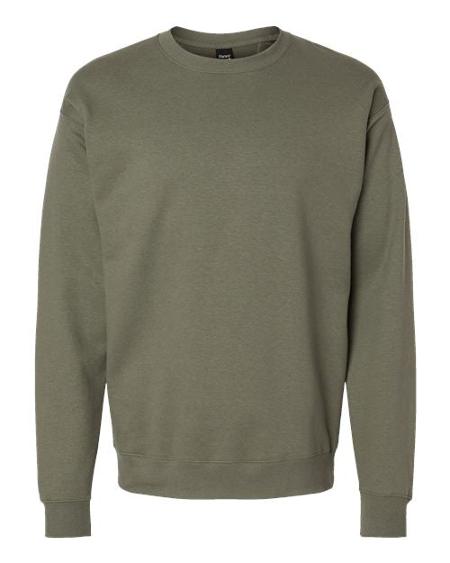 Hanes Unisex Perfect Sweats Crewneck Sweatshirt - Fatigue Green Front