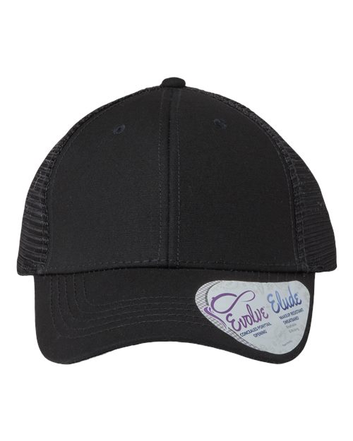 Women's Modern Trucker Cap - Black/ Black Front