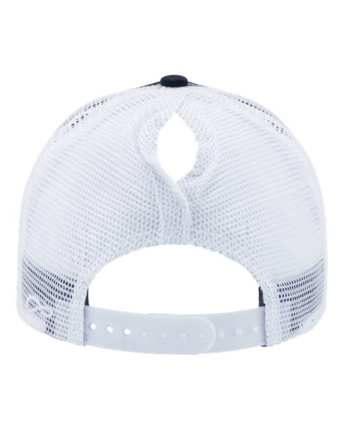 Women's Modern Trucker Cap - Black/ White Back