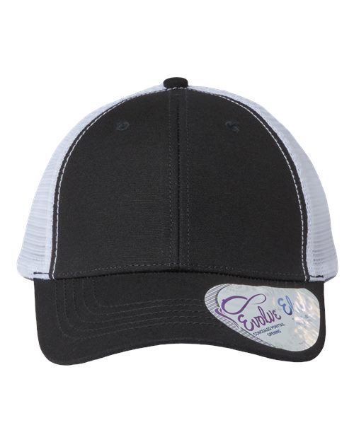 Women's Modern Trucker Cap - Black/ White Front