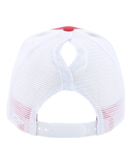 Women's Modern Trucker Cap - Coral/ White Back