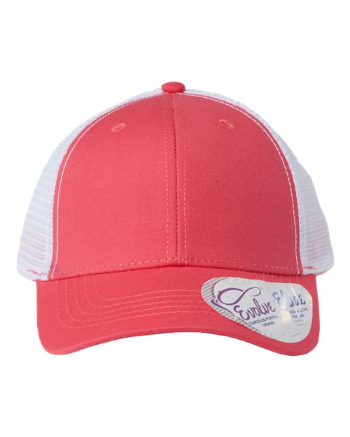 Women's Modern Trucker Cap - Coral/ White Front