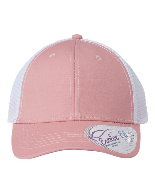 Women's Modern Trucker Cap - Dusty Rose/ White Front