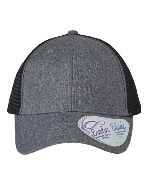 Women's Modern Trucker Cap - Heather Grey/ Black Front