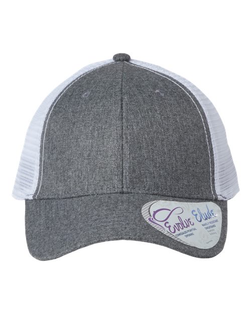 Women's Modern Trucker Cap - Heather Grey/ White Front