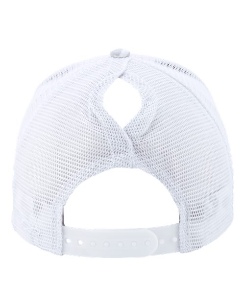 Women's Modern Trucker Cap - Snow Leopard/ White Back
