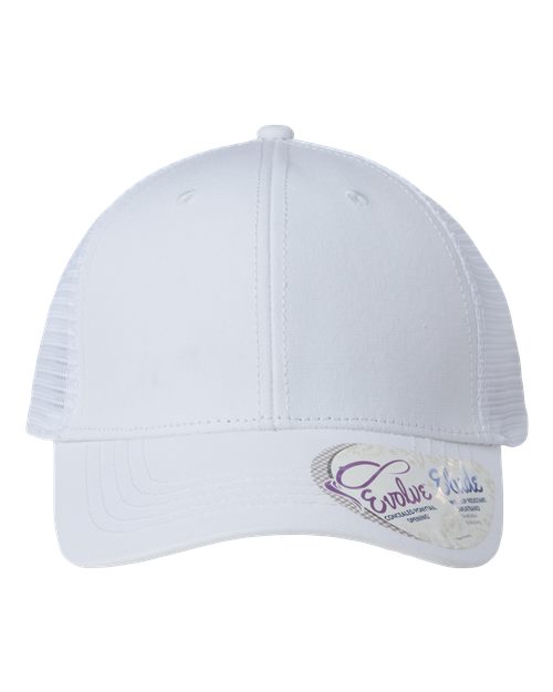 Women's Modern Trucker Cap - White/ White Front