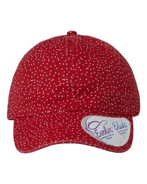 Women's Unstructured Fashion Prints Cap - Red/ White Polka Dots Front