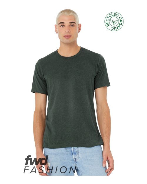 Unisex FWD Fashion Jersey Recycled Organic Tee - Heather Forest Front