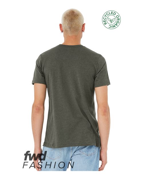 Unisex FWD Fashion Jersey Recycled Organic Tee - Heather Military Green Back