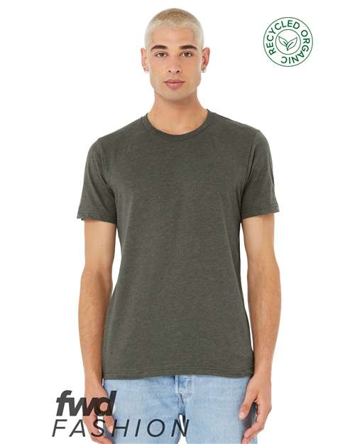 Unisex FWD Fashion Jersey Recycled Organic Tee - Heather Military Green Front