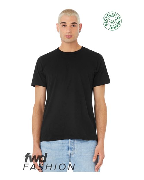 Unisex FWD Fashion Jersey Recycled Organic Tee - Solid Black Blend Front