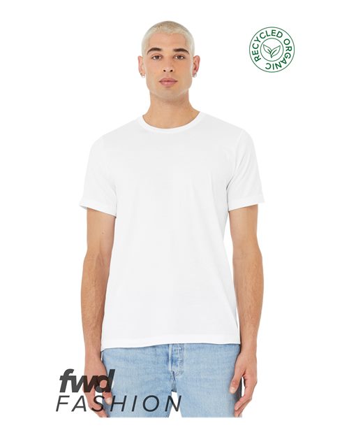 Unisex FWD Fashion Jersey Recycled Organic Tee - Solid White Blend Front
