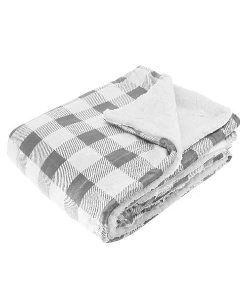 Micro Mink Sherpa Blanket - Grey Buffalo Front