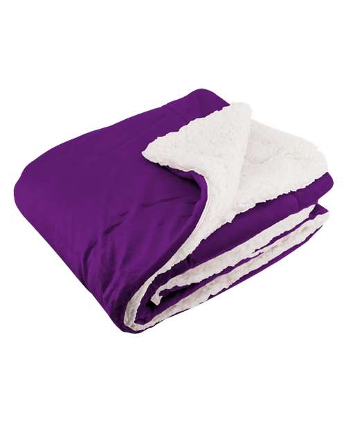 Micro Mink Sherpa Blanket - Plum Front