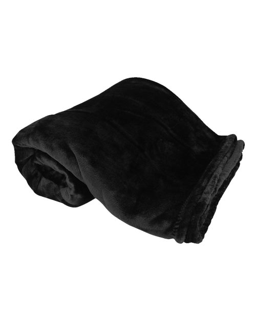 Oversized Mink Touch Luxury Blanket - Black Front