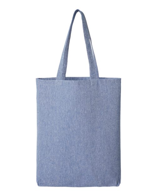 Midweight Recycled Gusseted Tote - Heather Medium Blue Front