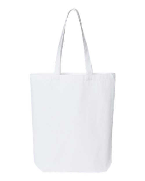Midweight Recycled Gusseted Tote - White Front