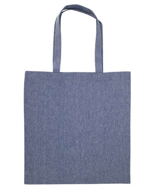 Midweight Recycled Tote Bag - Heather Medium Blue Back