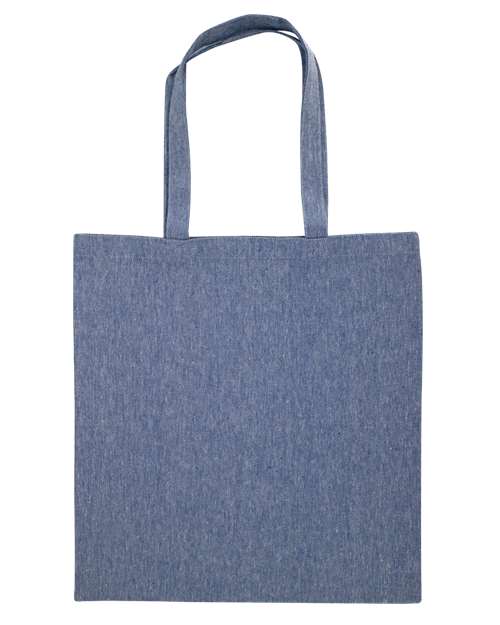 Midweight Recycled Tote Bag - Heather Medium Blue Front