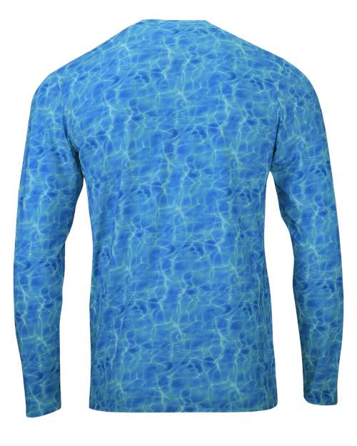 Men's Belize Sublimated Long Sleeve T-Shirt - Blue Water Back