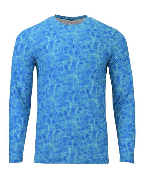 Men's Belize Sublimated Long Sleeve T-Shirt - Blue Water Front