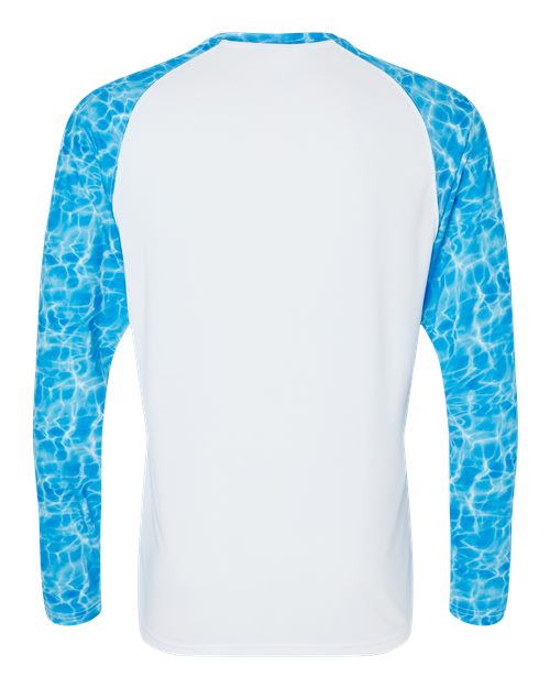 Men's Panama Colorblocked Long Sleeve T-Shirt - Blue Water Back