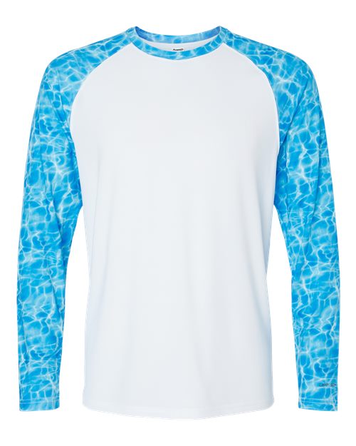Men's Panama Colorblocked Long Sleeve T-Shirt - Blue Water Front