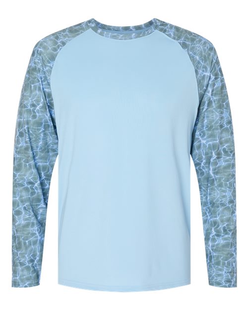 Men's Panama Colorblocked Long Sleeve T-Shirt - Grey Mist Water Front