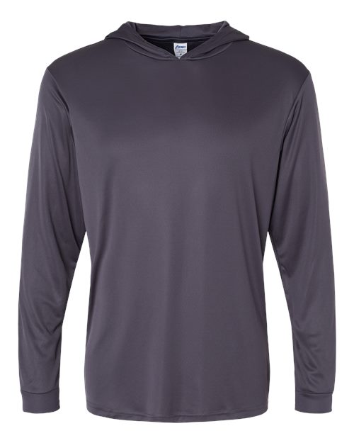 Unisex Bahama Performance Hooded Long Sleeve T-Shirt - Graphite Front