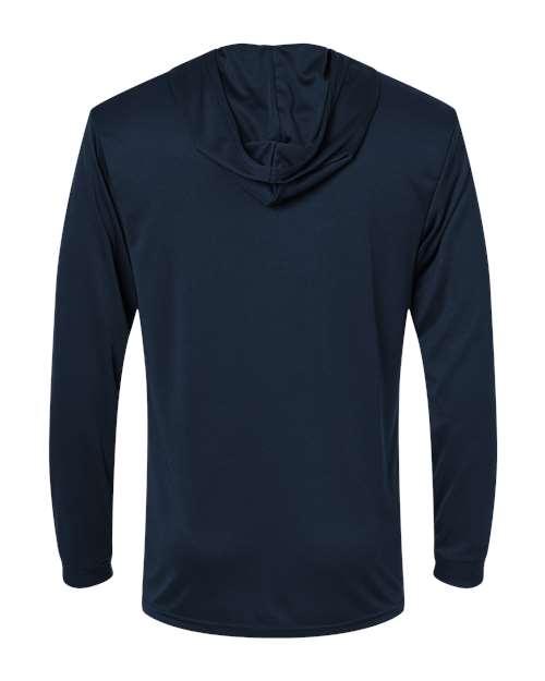 Unisex Bahama Performance Hooded Long Sleeve T-Shirt - Navy Back